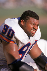 Ron Holmes with Broncos in 1989.